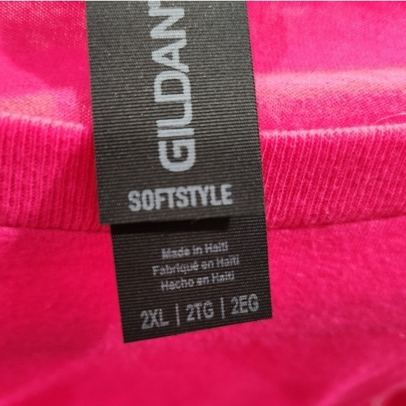 NWOT Hot Pink & White Jesus Has My Back Gildan Graphic T-Shirt Size 2XL - Picture 3 of 5